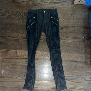 7 for all mankind leather and suede pants